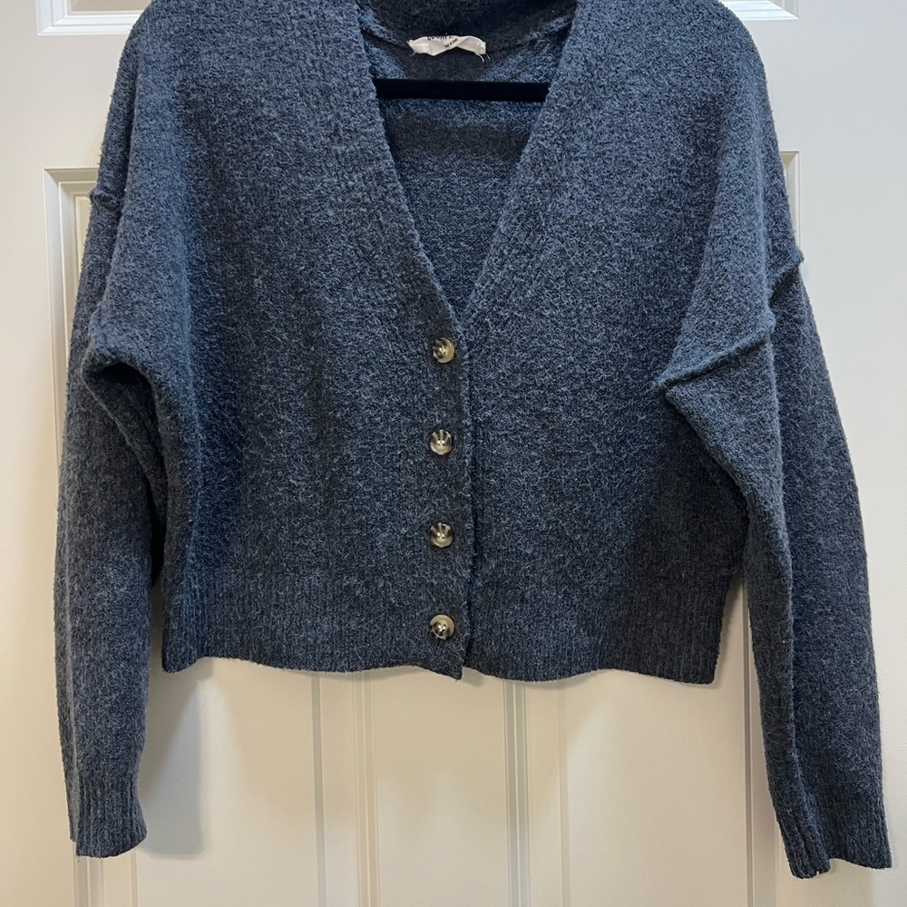 Double Zero Charcoal Button-Up Cardigan